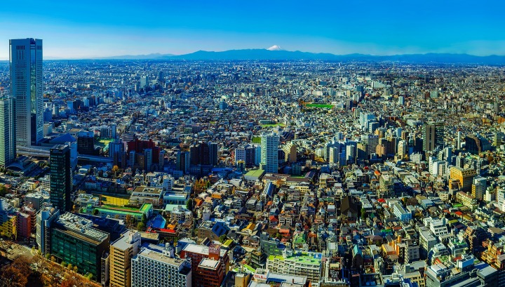 Sprawling view of the Tokyo city
